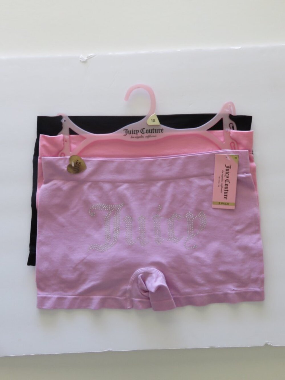 (#139)  Juicy Couture Intimates 3 Pack Logo Boyshort Panties